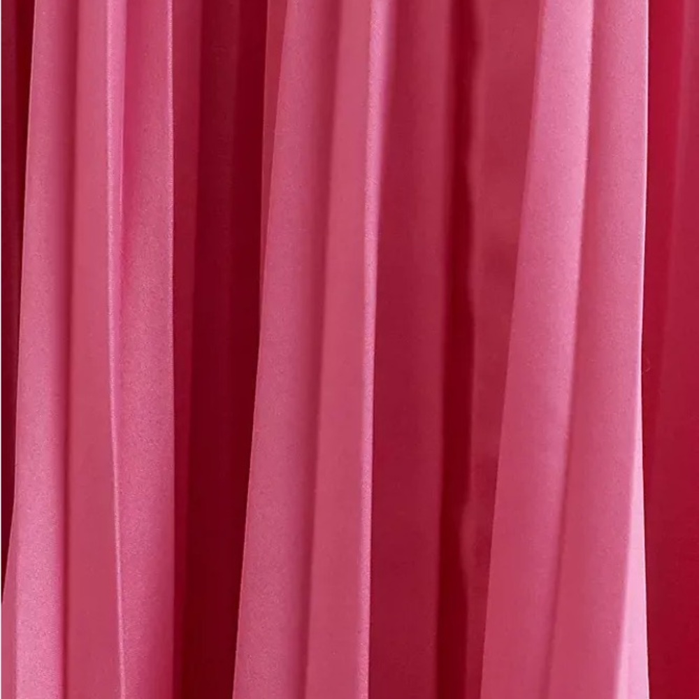AMUR Kaleb Twist Halter Pleated Midi Dress in Hot pink - Picture 2 of 9